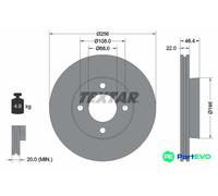 TEXTAR 2 X BRAKE DISC 92026000 FOR AUDI