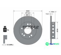 TEXTAR 2 X BRAKE DISC 92027403 FOR MERCEDES-BENZ