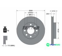 TEXTAR 2 X BRAKE DISC 92029603 FOR OPEL VAUXHALL DAEWOO