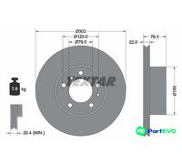 TEXTAR 2 X BRAKE DISC 92042203 FOR BMW