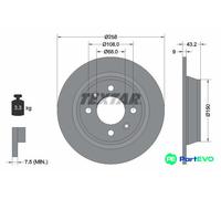 TEXTAR 2 X BRAKE DISC 92048500 FOR SAAB