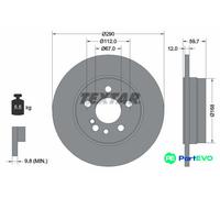 TEXTAR 2 X BRAKE DISC 92056900 FOR MERCEDES-BENZ