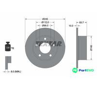 TEXTAR 2 X BRAKE DISC 92057503 FOR AUDI VW