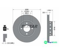 TEXTAR 2 X BRAKE DISC 92060600 FOR AUDI