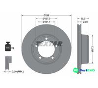 TEXTAR 2 X BRAKE DISC 92061300 FOR LAND ROVER