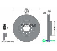 TEXTAR 2 X BRAKE DISC 92066703 FOR VOLVO