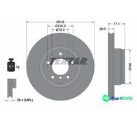 TEXTAR 2 X BRAKE DISC 92071405 FOR BMW