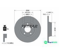 TEXTAR 2 X BRAKE DISC 92071605 FOR AUDI