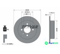 TEXTAR 2 X BRAKE DISC 92077903 FOR HONDA ACURA