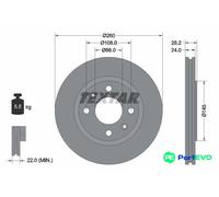 TEXTAR 2 X BRAKE DISC 92078603 FOR PEUGEOT