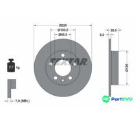 TEXTAR 2 X BRAKE DISC 92082503 FOR AUDI SEAT SKODA VW