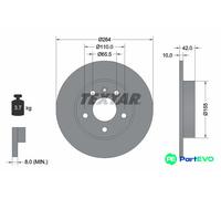 TEXTAR 2 X BRAKE DISC 92092103 FOR OPEL VAUXHALL CHEVROLET