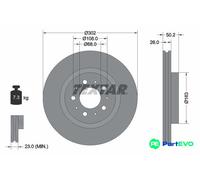 TEXTAR 2 X BRAKE DISC 92092300 FOR VOLVO