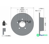 TEXTAR 2 X BRAKE DISC 92104103 FOR AUDI
