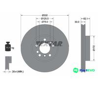 TEXTAR 2 X BRAKE DISC 92107205 FOR BMW