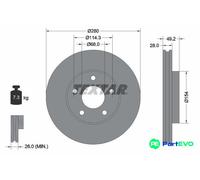 TEXTAR 2 X BRAKE DISC 92109403 FOR NISSAN INFINITI