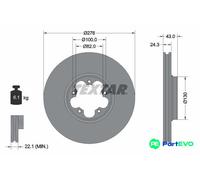 TEXTAR 2 X BRAKE DISC 92110003