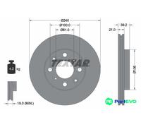 TEXTAR 2 X BRAKE DISC 92110300 FOR HONDA