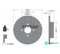 TEXTAR 2 X BRAKE DISC 92110803 FOR OPEL SUZUKI VAUXHALL