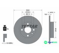 TEXTAR 2 X BRAKE DISC 92111003 FOR OPEL VAUXHALL