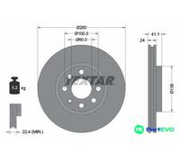 TEXTAR 2 X BRAKE DISC 92111103 FOR OPEL VAUXHALL
