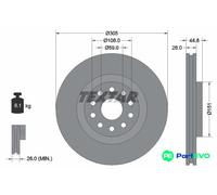TEXTAR 2 X BRAKE DISC 92115800 FOR LANCIA