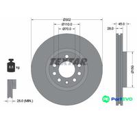 TEXTAR 2 X BRAKE DISC 92118303 FOR SAAB CADILLAC