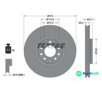TEXTAR 2 X BRAKE DISC 92118803 FOR SAAB VAUXHALL