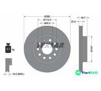 TEXTAR 2 X BRAKE DISC 92120705 FOR AUDI SEAT SKODA VW