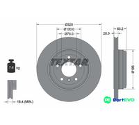 TEXTAR 2 X BRAKE DISC 92122703 FOR BMW