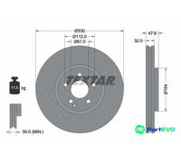TEXTAR 2 X BRAKE DISC 92124105 FOR MERCEDES-BENZ
