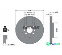 TEXTAR 2 X BRAKE DISC 92124603 FOR OPEL VAUXHALL