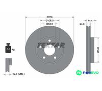 TEXTAR 2 X BRAKE DISC 92124803 FOR FORD