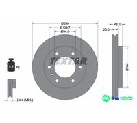 TEXTAR 2 X BRAKE DISC 92128803 FOR MITSUBISHI