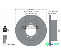 TEXTAR 2 X BRAKE DISC 92129900 FOR NISSAN