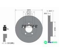 TEXTAR 2 X BRAKE DISC 92130303 FOR MAZDA