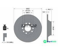 TEXTAR 2 X BRAKE DISC 92132503 FOR AUDI