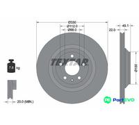 TEXTAR 2 X BRAKE DISC 92132603 FOR AUDI