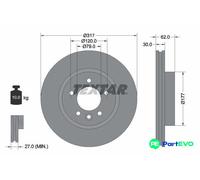 TEXTAR 2 X BRAKE DISC 92134505 FOR LAND ROVER