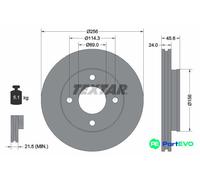 TEXTAR 2 X BRAKE DISC 92134803 FOR MITSUBISHI SMART