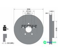 TEXTAR 2 X BRAKE DISC 92135800 FOR TOYOTA LEXUS
