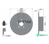 TEXTAR 2 X BRAKE DISC 92135903 FOR TOYOTA