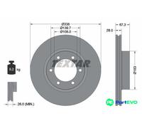 TEXTAR 2 X BRAKE DISC 92137303 FOR TOYOTA