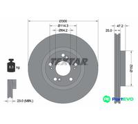TEXTAR 2 X BRAKE DISC 92140903 FOR HONDA