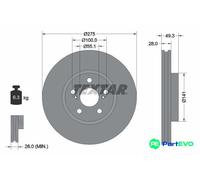 TEXTAR 2 X BRAKE DISC 92142003 FOR TOYOTA