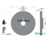 TEXTAR 2 X BRAKE DISC 92143903 FOR AUDI
