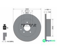 TEXTAR 2 X BRAKE DISC 92144003 FOR NISSAN TOYOTA