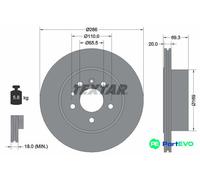 TEXTAR 2 X BRAKE DISC 92144900 FOR OPEL VAUXHALL