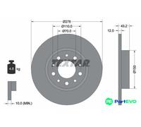 TEXTAR 2 X BRAKE DISC 92145203 FOR ALFA ROMEO