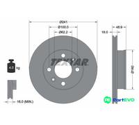 TEXTAR 2 X BRAKE DISC 92147103 FOR HYUNDAI KIA